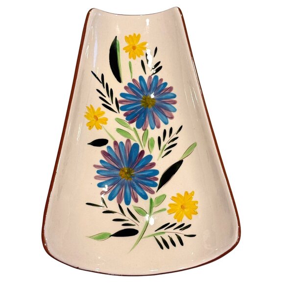 STANGL Country Garden PLATTER Serving Bread Bowl Dish Footed Curved Tapered - Picture 4 of 8